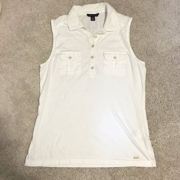 Tommy Hilfiger Preppy Cotton 1/2 Button Up Tank Top - Picture 10 of 14